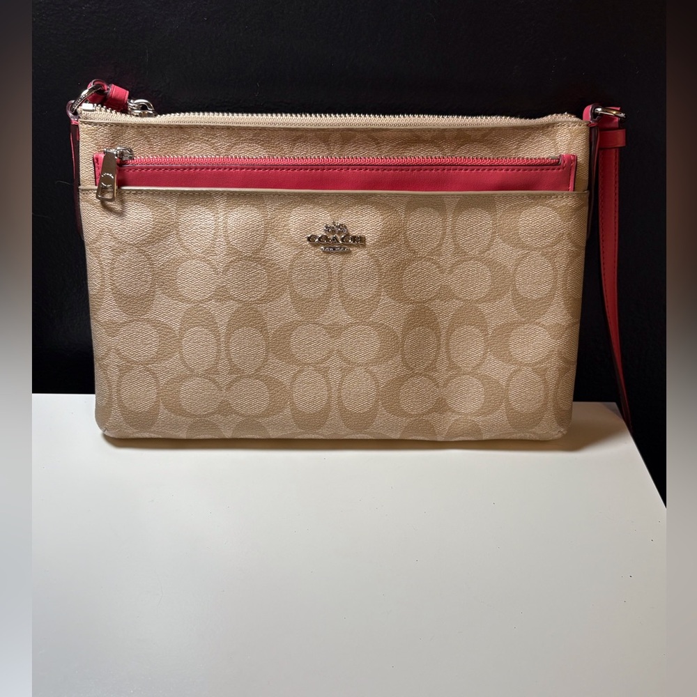 Coach “Classic C” Pink Shoulder Bag with Removable Strap – 11x7
